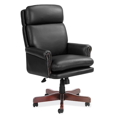 Lancaster Collection High Back Executive Swivel With Mahogany Frame